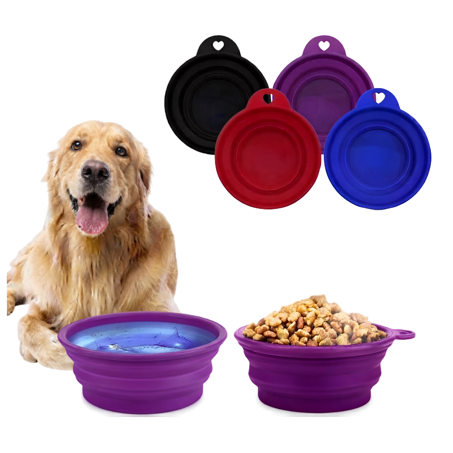Foldable pet food bowl silicone bowl (2)